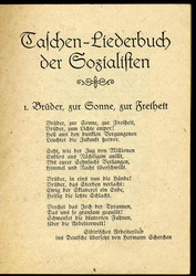 Taschen - Liederbuch der Sozialisten, kl. Heft mit acht Liedern, ...