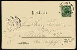 Farblitho-Karte zur Erinnerung an Heinrich Pfeil, mit romantischer ...