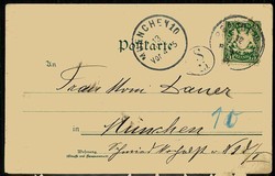 Farblitho-Karte zur Erinnerung an Heinrich Pfeil, mit romantischer ...