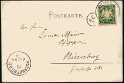 Komponist Carl Scholl, Gedenk-Karte mit Bundeslied, gelaufen München ...