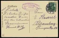 Mannheim, AK 'Partie im Stadtpark', rs. mit SST 'SPD-Parteitag 1906', ...