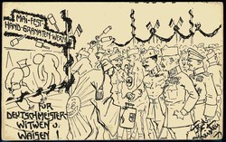 Humor-Karte zum 1. Mai (Hand-Granaten-Werfen für ...