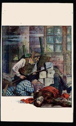 Propaganda-/Kunst-Karte über Straßenkampf, rs. datiert 1949, gute ...