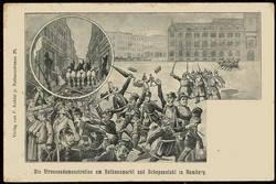 Humor-/Spottkarte gegen das Hamburger Wahlrecht, ungebraucht, um 1906 ...