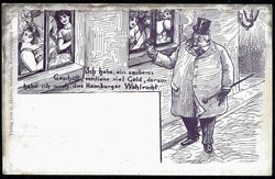 Humor-/Spottkarte gegen das Hamburger Wahlrecht, ungebraucht, um 1906 ...