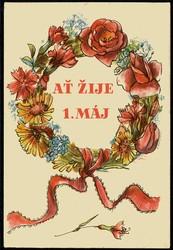 Gedenkkarte zum 1. Mai, wohl um 1950, ungebraucht, leicht fleckig, ...