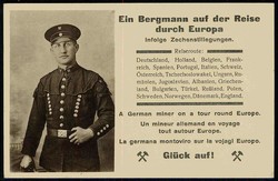 Bergbau, Erinnerungskarte 'Ein Bergmann auf der Reise durch Europa, ...