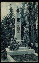 Fotokarte Denkmal von Senator Josef Hybes, um 1925, ungebraucht, rs. ...