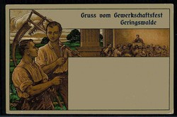 Erinnerungskarte 'Gruß vom Gewerkschaftsfest Geringswalde', gelaufen ...