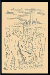 Politische Kunstkarte mit sozialem Hintergrund, ungebraucht, gute ...