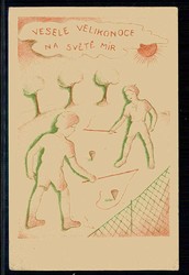 Erinnerungskarte mit Kinder beim Spielen, ungebraucht, gute Erhaltung ...