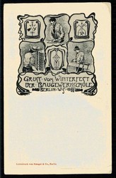 Erinnerungskarte 'Gruß vom Winterfest der Baugewerksschule Berlin ...