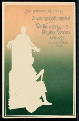 Erinnerungskarte an den Deutschen Werkmeister-Verein, hier ...