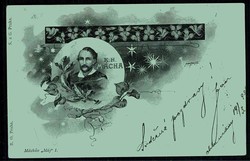 Politikkarte zum 1. Mai mit Freiheitskämpfer Macha, gelaufen Budweis ...