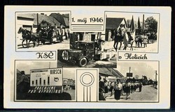 Propagandakarte zum 1. Mai 1946 in der Tschechsoslowakei, mit ...