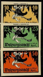 Drei Notgeldscheine für die Leuchtenburg-Wirtschaft in Thüringen, ...