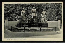 Fotokarte über das Denkmal der Arbeit in Zeitz, gelaufen Deuben ...