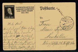 Erinnerungskarte zum 100. Geburtstag von Alfred Krupp 1912, als ...
