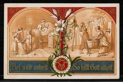 Thematik-Karte 'Anti-Alkohol', hier seltene Farb-Lithokarte vom ...