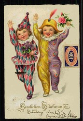 Geburtstags-Glückwunschkarte, vs. Vignette, gelaufen Magdeburg 1928, ...