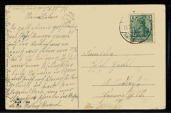 Humorkarte über einen Faulenzer, gelaufen in Bayern 1903, minimal ...