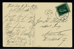 Humorkarte mit einem Faulenzer vor einer Baustelle, gelaufen ...