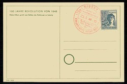 Sonderkarte '100 Jahre Revolution von 1848', hier Robert Blum, blanko ...