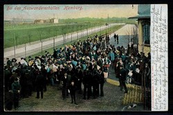 Fotokarte 'Bei den Auswandererhallen in Hamburg', gelaufen 1905, gute ...