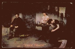 Sozialkritische Karte 'Free Trade', rs. mit Wahlempfehlung, gest. ...