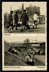 Fotokarte 'Essenträger/Mittagspause', um 1930, ungebraucht, gute ...