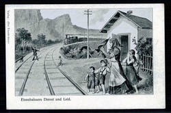 Thematik-Karte 'Eisenbahners Dienst und Leid', hier Kind auf den ...