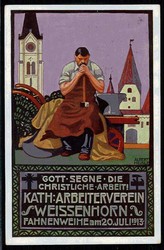 Thematik-Karte mit Bezug auf katholische Arbeitervereine in Bayern, ...