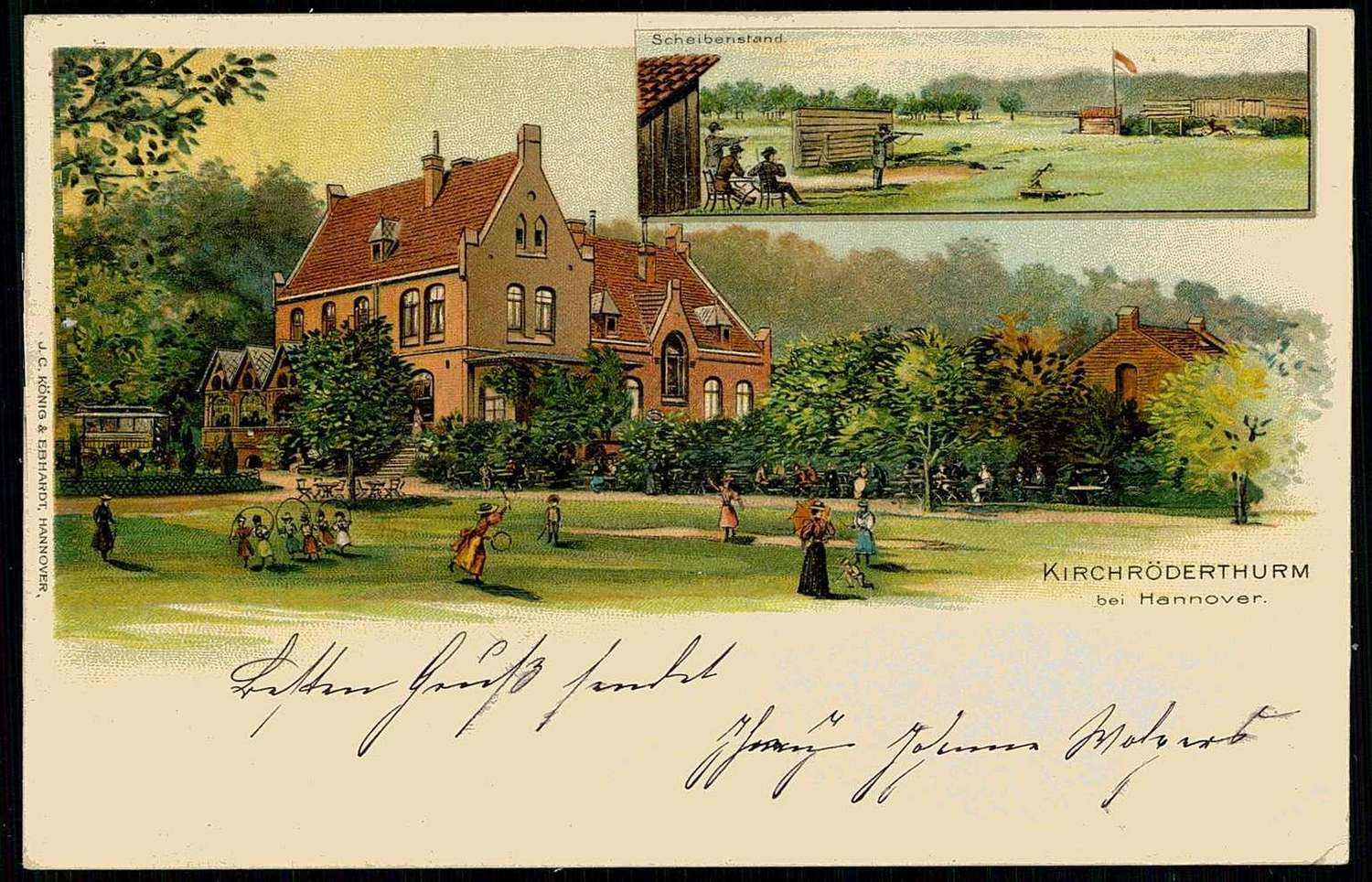 Lithokarte 'Kirchröderthurm bei Hannover', gelaufen November 1897, ...