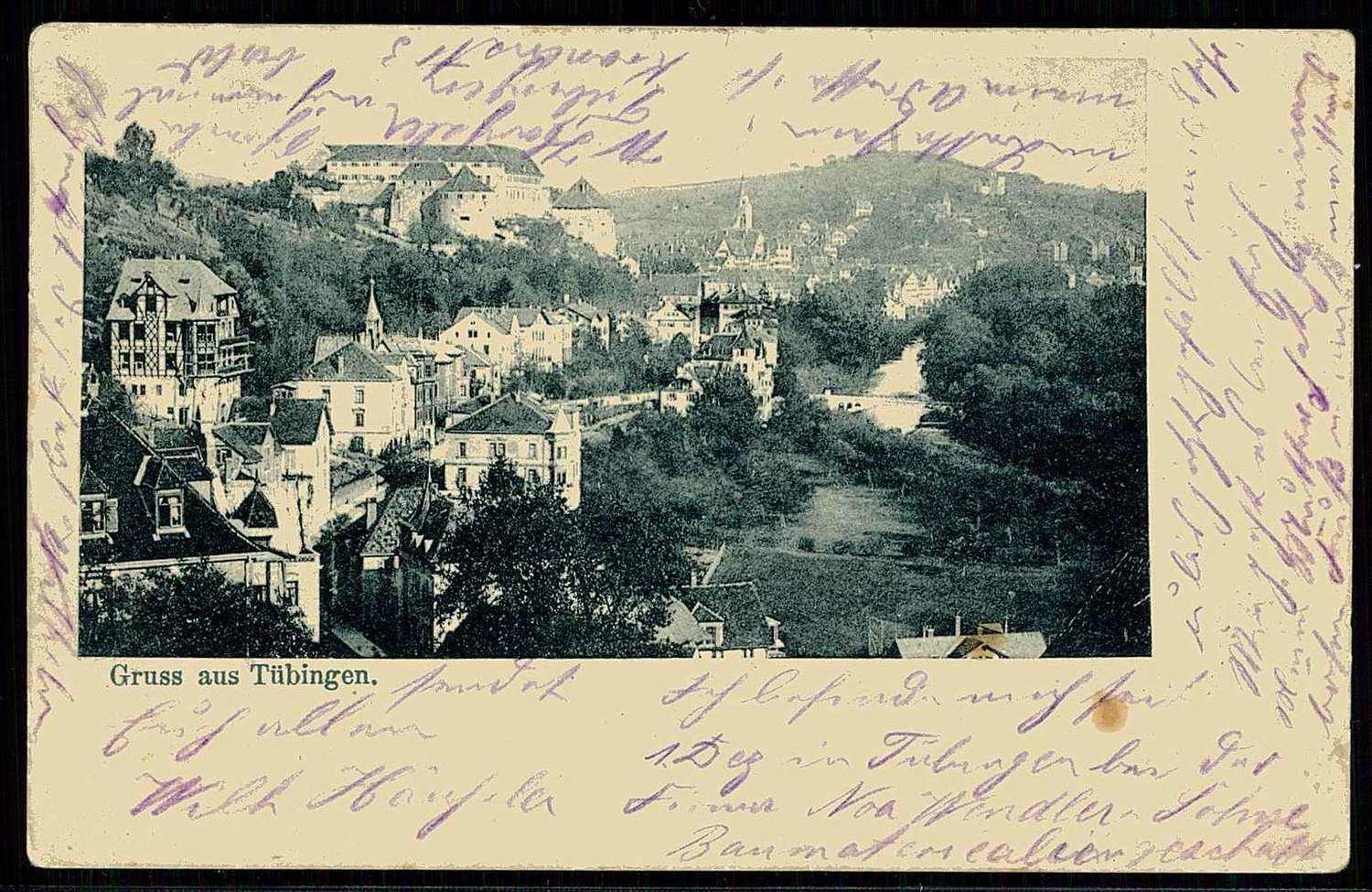 S/w.-Karte 'Gruß aus Tübingen', gelaufen Dezember 1904 nach ...
