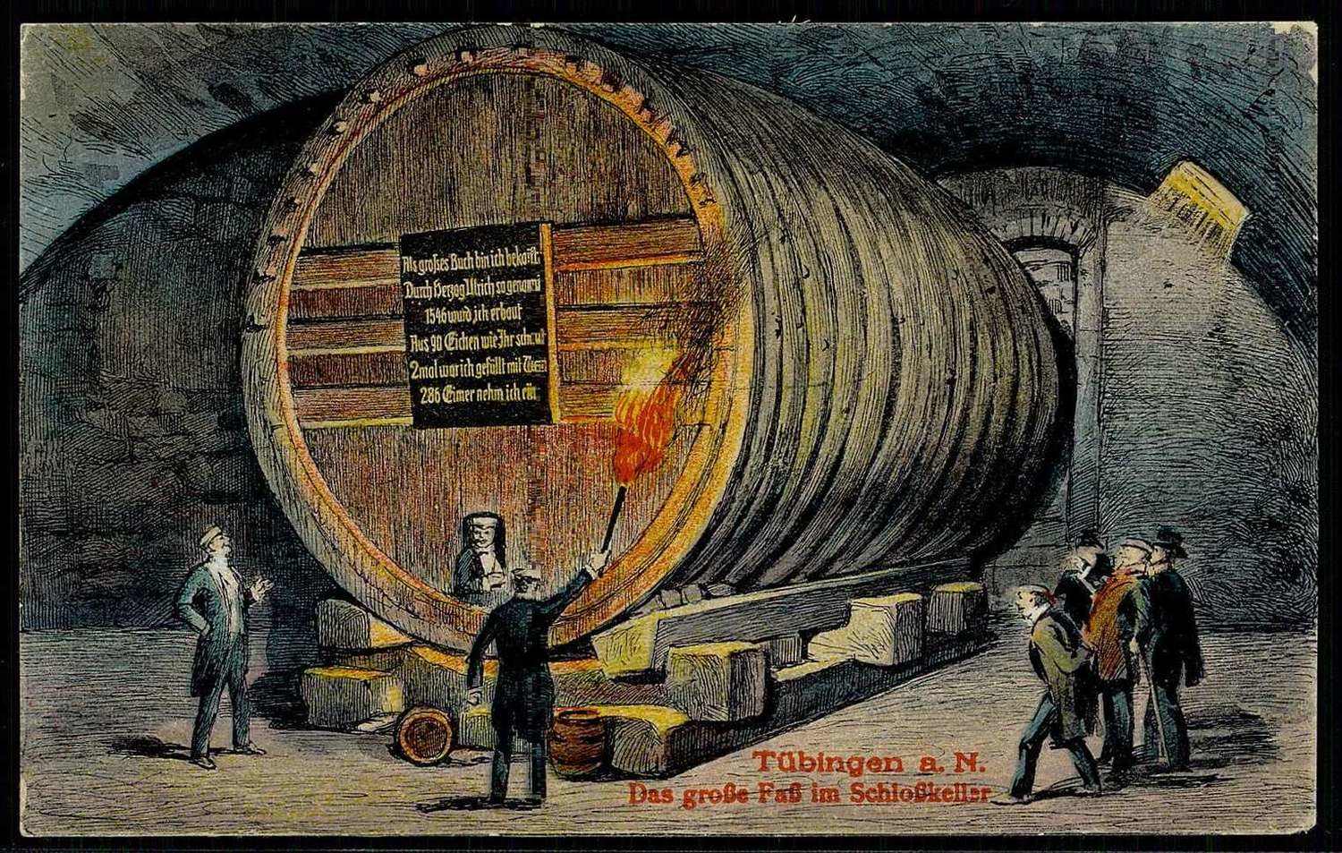 AK Tübingen 'Das große Fass im Schlosskeller', ungebraucht, minimal ...