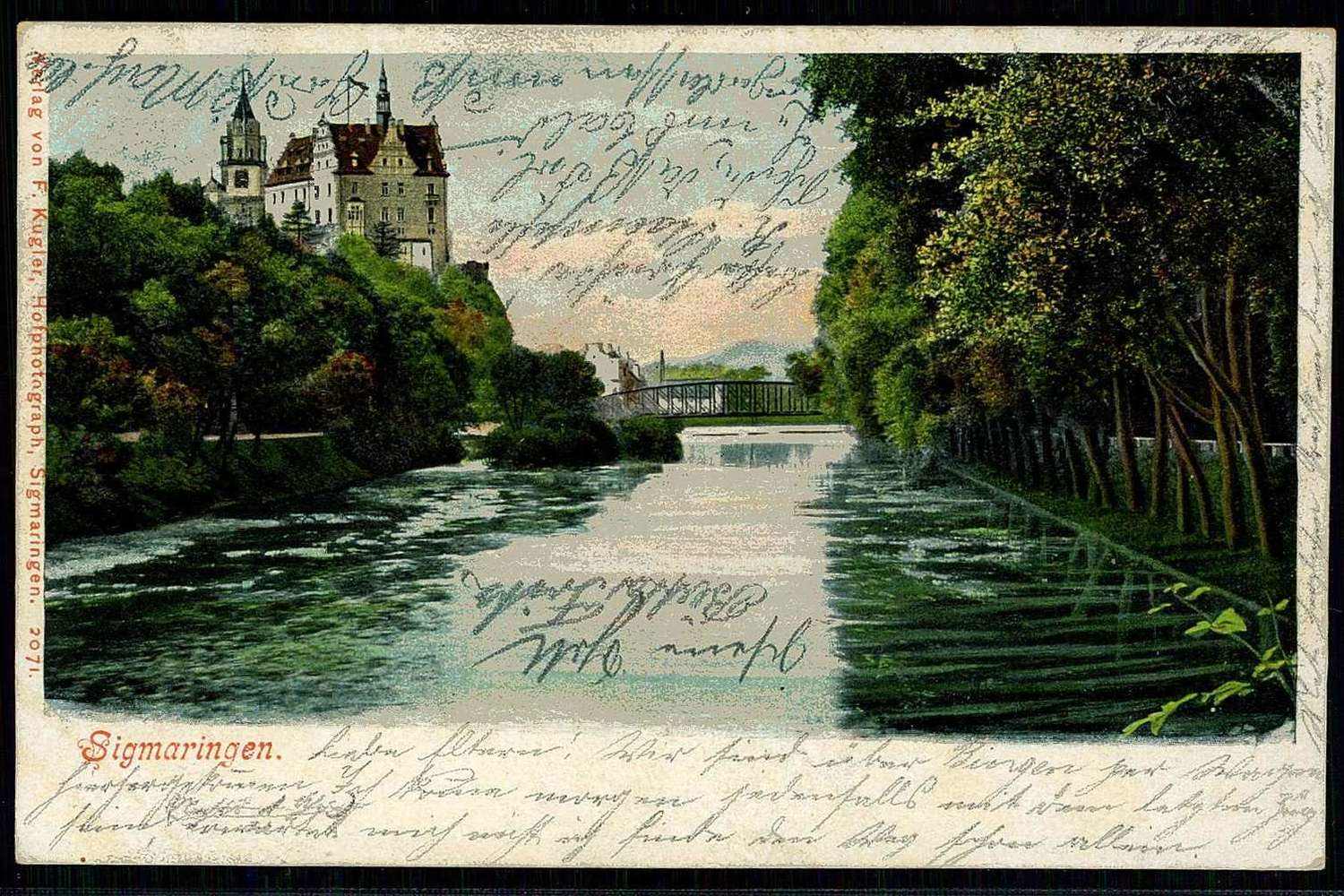 Farbige Karte aus 1904 nach Stuttgart, in Bedarfserhaltung.