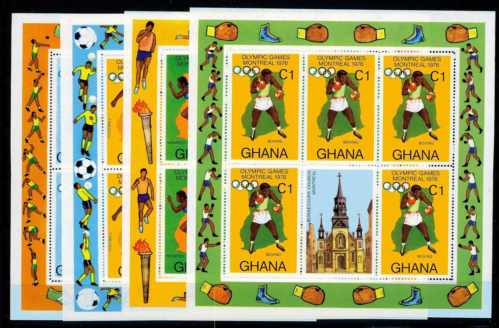 Olympische Sommerspiele Montréal 1976-Kleinbogen-Satz gezähnt, ...