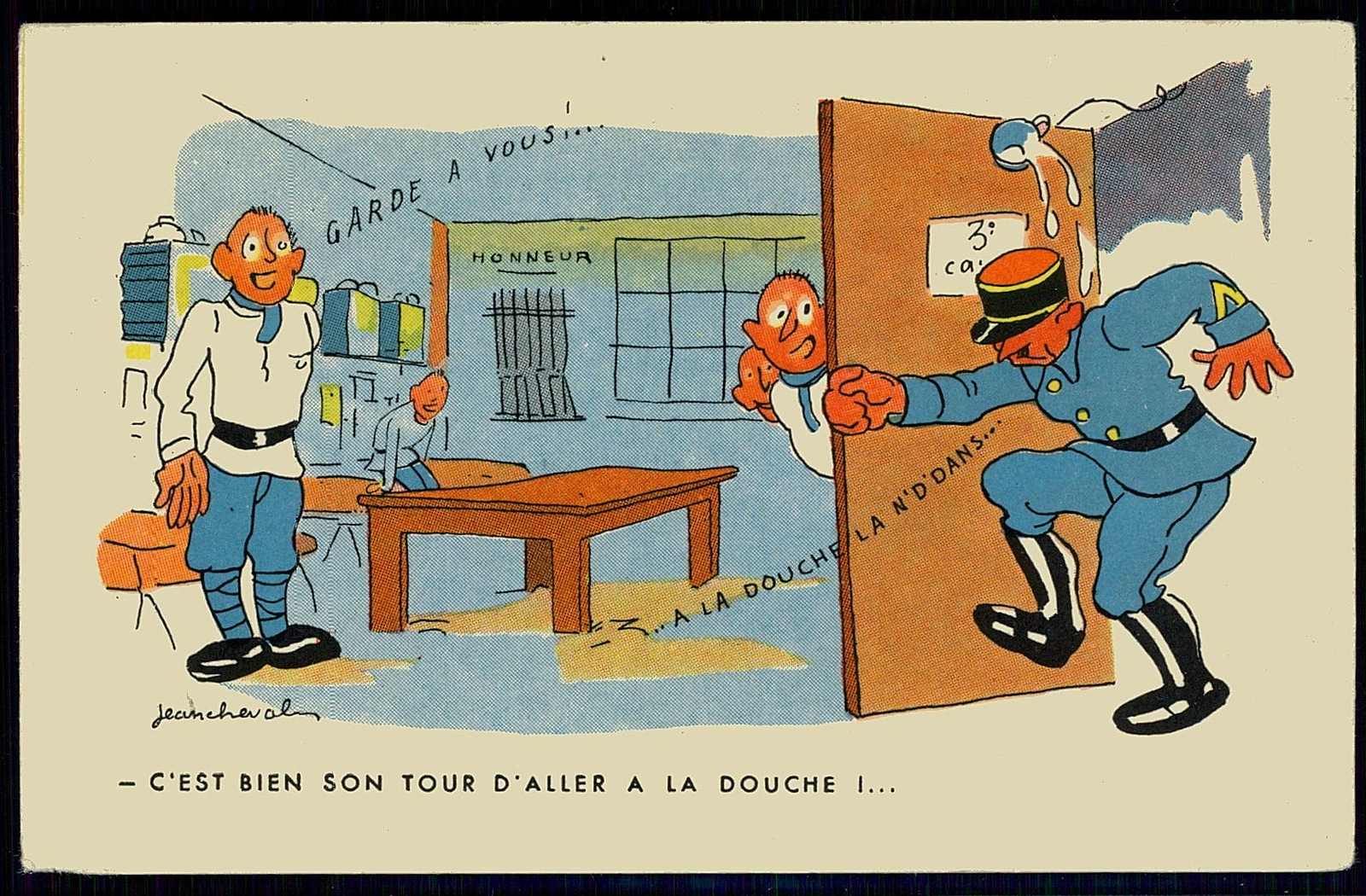 Soldaten-Humor-Karte, ca. 1940, ungebraucht, gute Erhaltung.