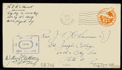 6 C. US-Luftpost-GA mit Stpl. 'US-Army 22. März 1945' aus ...