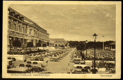 Stadthalle Hannover - Terrasse, gelaufen 1925 mit Werbestpl. zur ...