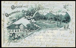 Lithokarte 'Gruß vom Germania-Garten Kirchrode bei Hannover', ...