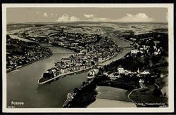 Passau - Original-Fliegeraufnahme, gelaufen Juni 1938. Gute Erhaltung.