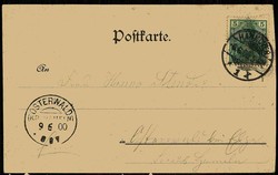 Lithokarte 'Gruß aus Hannover' mit Leine-Schloss und Garnisonkirche, ...