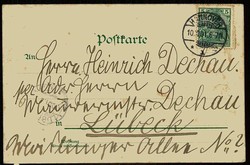 Lithokarte 'Gruß aus Hannover' mit Ansicht der Herrenhäuser Allee ...