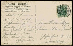 Hannover - Herrenhausen, Palmhaus, rs. Zudruck 'Herzog Ferdinand ...