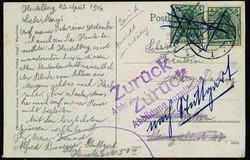 Mehrfarbige Liedkarte, adressiert in die Schweiz und mit ...