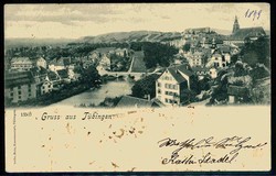 S/w.-Karte 'Gruß aus Tübingen', gelaufen 1899 nach Lindau, gute ...
