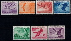 Flugpost Vögel 1939, dabei Mi.-Nr. 174. bis 177. postfrisch, die ...
