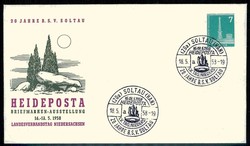 20 Jahre Briefmarken-Verein Soltau, Heideposta 1958, 7 Pf. Berlin-GA ...
