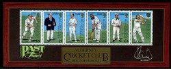 150 Jahre Kricket auf Alderney-Block 1997, Erhaltung einwandfrei.
